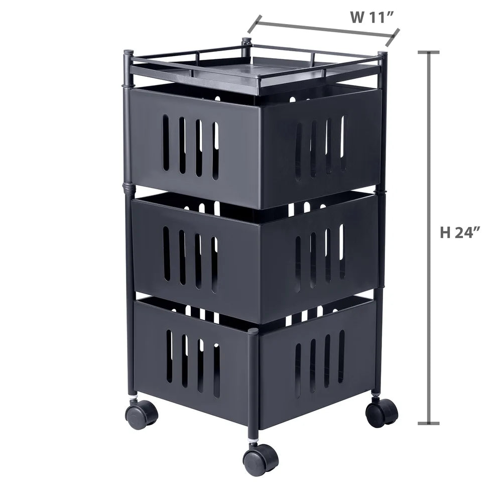 Kitchen Organizer Trolley - Square 3 Layers Portable